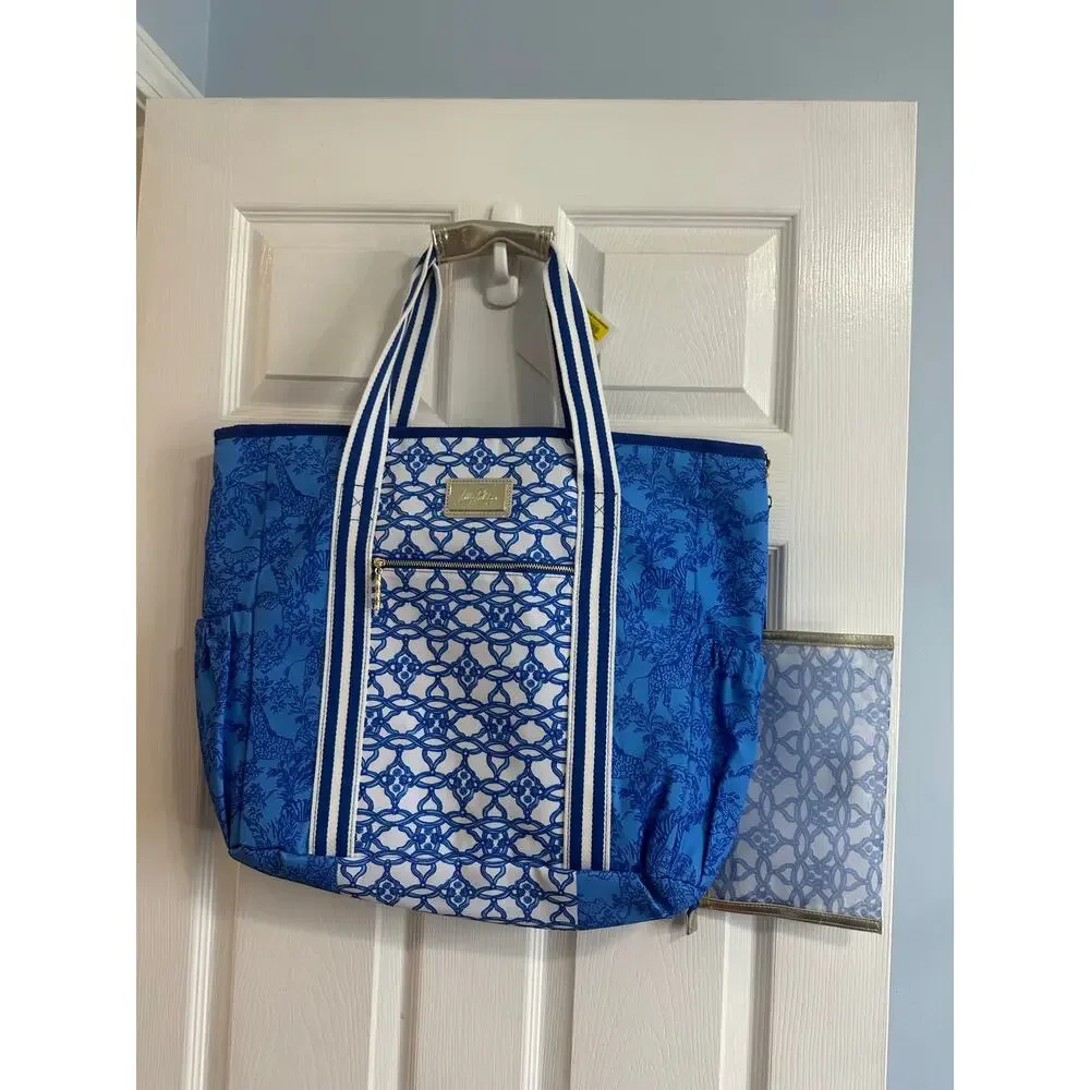 Lilly Pulitzer NWT Picnic Party Cooler Blue Safari Party Tote Bag - Picture 4 of 7